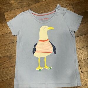 Mini Boden Blue Kids Shirt with Seagull Design (size 2/3)